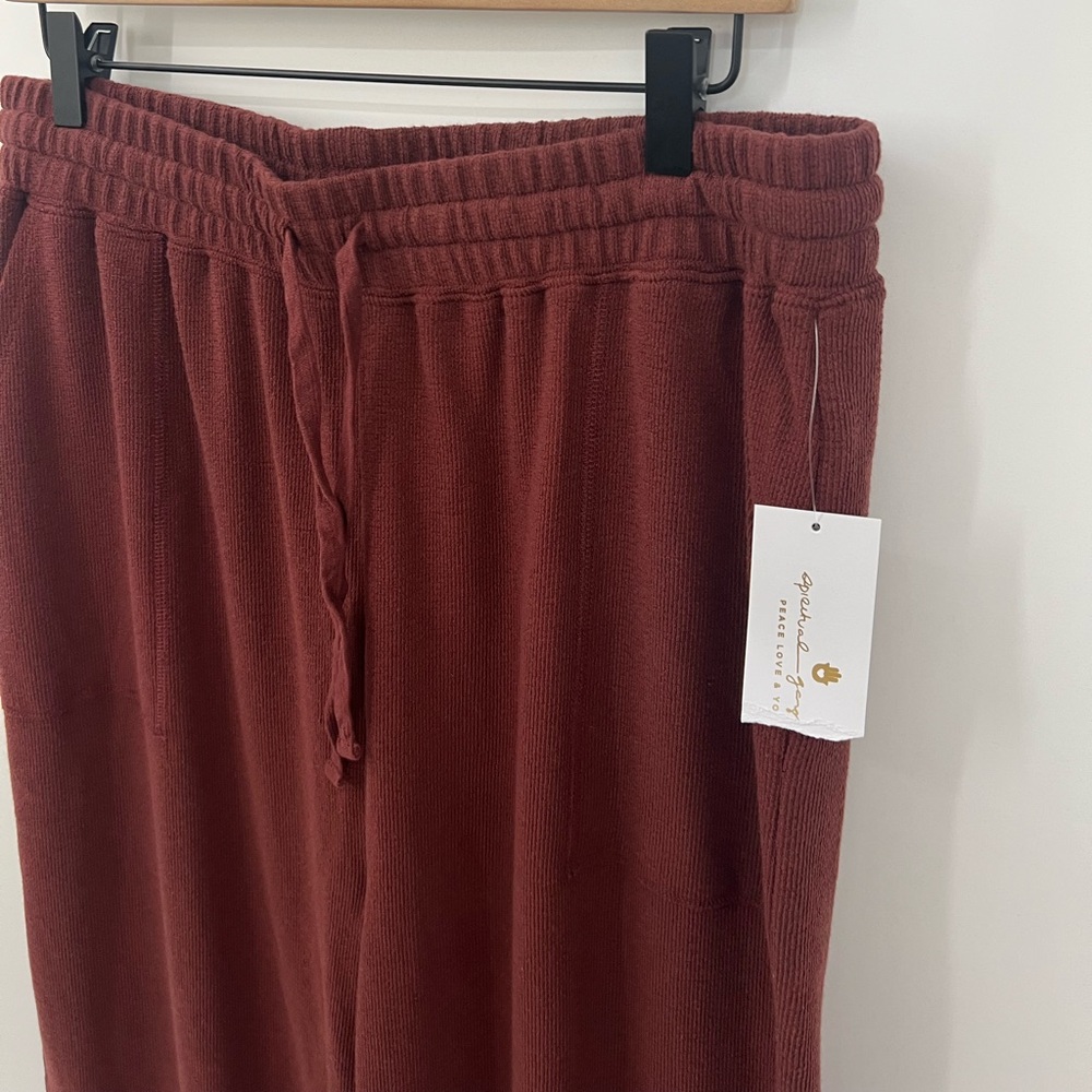 Spiritual Gangster Claudia lofty slub rib wide leg pant NWT size XL - Picture 4 of 9